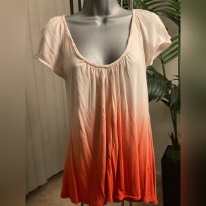 Lucky Brand Ombre Coral & Cream Top